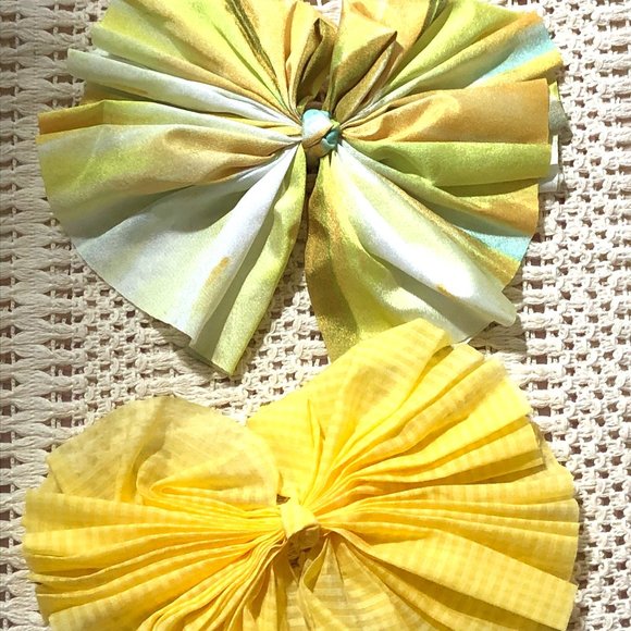 FREE Shipping! Striped Fan Bow Barrette Set Size:  5"L, 3"W - Picture 16 of 16